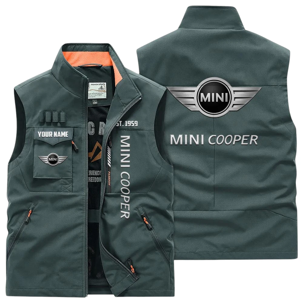 Mini Cooper Multi Pocket Vest Sleeveless Men Outdoor Vest Lightweight Custom Name TN170425Y39MPVCT4MIN Mini Cooper Multi Pocket Vest Sleeveless Men Outdoor Vest Lightweight Custom Name TN170425Y39MPVCT4MIN