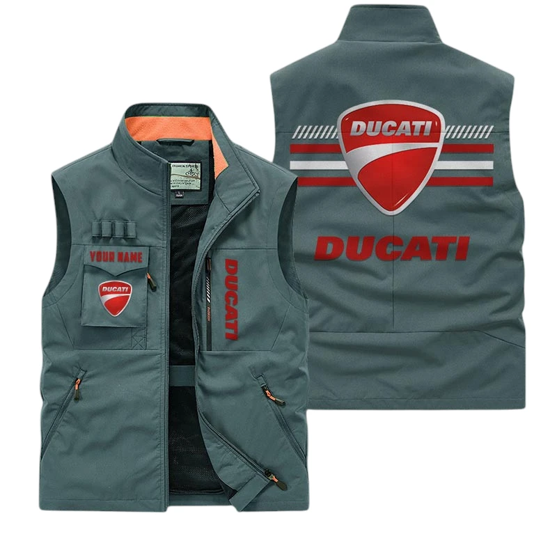 Ducati Multi Pocket Vest Sleeveless Men Outdoor Vest Lightweight Custom Name For Fans TN190425Y39MPVCT1DMH Ducati Multi Pocket Vest Sleeveless Men Outdoor Vest Lightweight Custom Name For Fans TN190425Y39MPVCT1DMH
