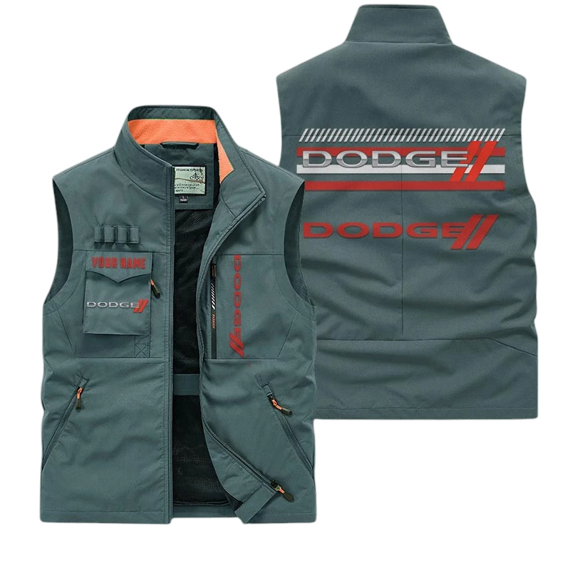 Dodge Multi Pocket Vest Sleeveless Men Outdoor Vest Lightweight Custom Name For Fans TN190425Y39MPVCT1DOD Dodge Multi Pocket Vest Sleeveless Men Outdoor Vest Lightweight Custom Name For Fans TN190425Y39MPVCT1DOD