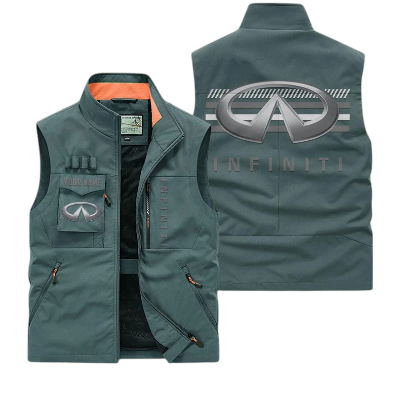 Infiniti Multi Pocket Vest Sleeveless Men Outdoor Vest Lightweight Custom Name For Fans TN190425Y39MPVCT1INF Infiniti Multi Pocket Vest Sleeveless Men Outdoor Vest Lightweight Custom Name For Fans TN190425Y39MPVCT1INF