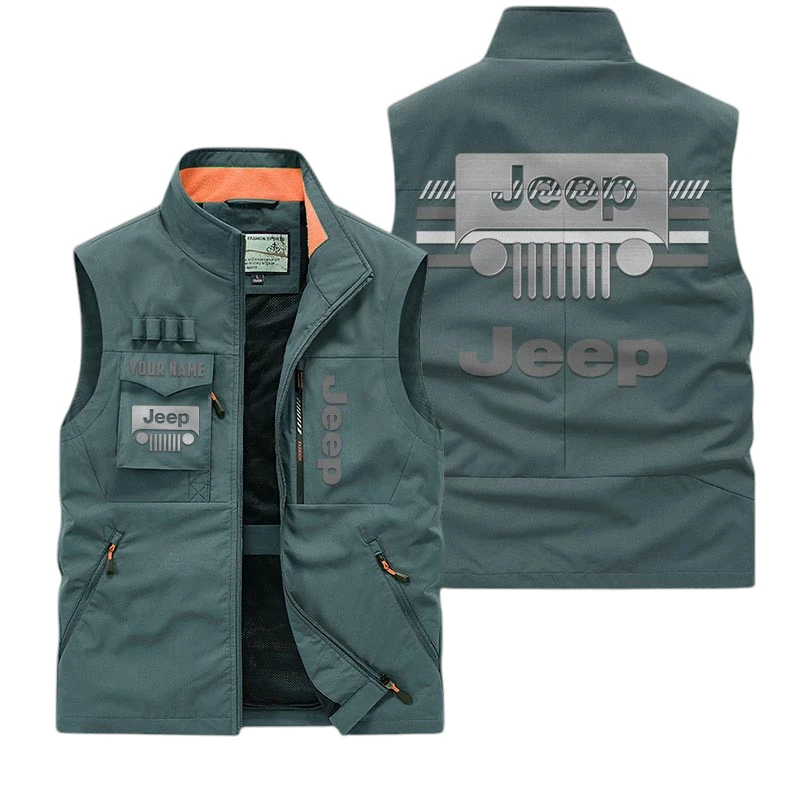 Jeep Multi Pocket Vest Sleeveless Men Outdoor Vest Lightweight Custom Name For Fans TN190425Y39MPVCT1JEE Jeep Multi Pocket Vest Sleeveless Men Outdoor Vest Lightweight Custom Name For Fans TN190425Y39MPVCT1JEE