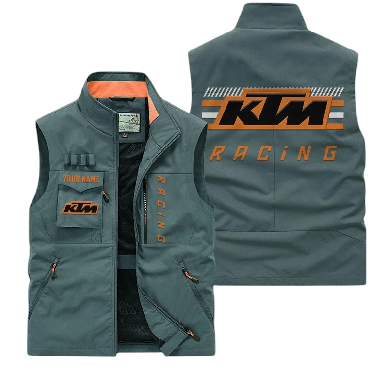 KTM Racing Multi Pocket Vest Sleeveless Men Outdoor Vest Lightweight Custom Name For Fans TN190425Y39MPVCT1KTM KTM Racing Multi Pocket Vest Sleeveless Men Outdoor Vest Lightweight Custom Name For Fans TN190425Y39MPVCT1KTM