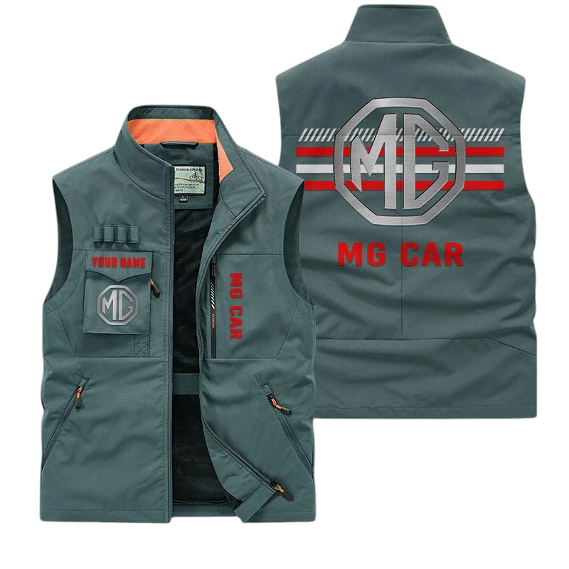 MG Cars Multi Pocket Vest Sleeveless Men Outdoor Vest Lightweight Custom Name For Fans TN190425Y39MPVCT1MGC MG Cars Multi Pocket Vest Sleeveless Men Outdoor Vest Lightweight Custom Name For Fans TN190425Y39MPVCT1MGC