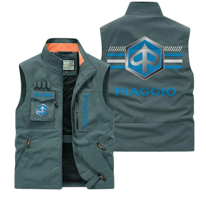 Piaggio Multi Pocket Vest Sleeveless Men Outdoor Vest Lightweight Custom Name For Fans TN190425Y39MPVCT1PIA Piaggio Multi Pocket Vest Sleeveless Men Outdoor Vest Lightweight Custom Name For Fans TN190425Y39MPVCT1PIA