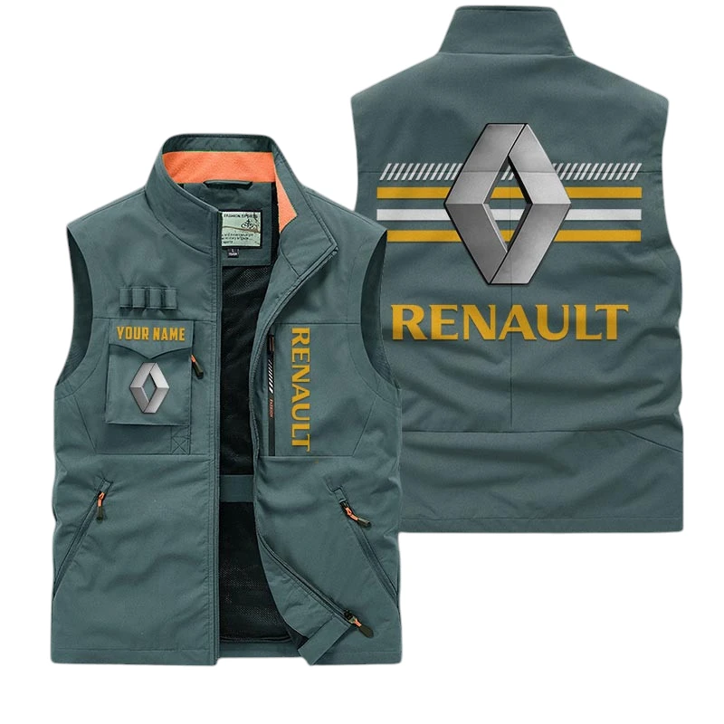 Renault Multi Pocket Vest Sleeveless Men Outdoor Vest Lightweight Custom Name For Fans TN190425Y39MPVCT1REN Renault Multi Pocket Vest Sleeveless Men Outdoor Vest Lightweight Custom Name For Fans TN190425Y39MPVCT1REN