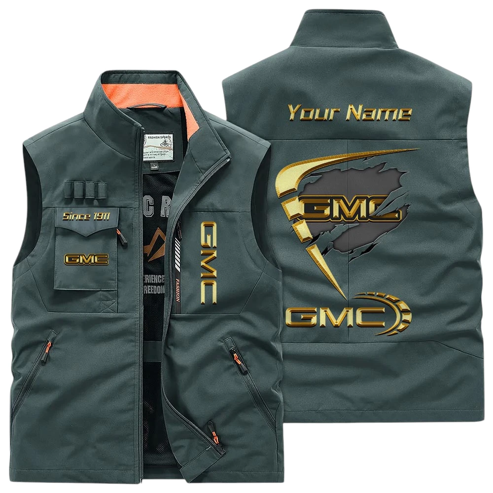 GMC Car Multi Pocket Vest Sleeveless Men Outdoor Vest Lightweight Custom Name For Fans TN220425Y39MPVCT1GMC GMC Car Multi Pocket Vest Sleeveless Men Outdoor Vest Lightweight Custom Name For Fans TN220425Y39MPVCT1GMC