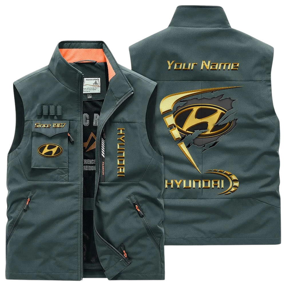 Hyundai Multi Pocket Vest Sleeveless Men Outdoor Vest Lightweight Custom Name For Fans TN220425Y39MPVCT1HYU Hyundai Multi Pocket Vest Sleeveless Men Outdoor Vest Lightweight Custom Name For Fans TN220425Y39MPVCT1HYU