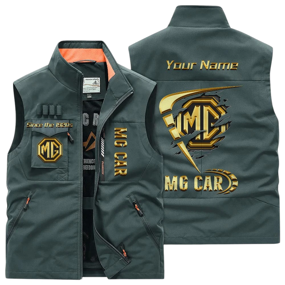 MG Cars Multi Pocket Vest Sleeveless Men Outdoor Vest Lightweight Custom Name For Fans TN230425Y39MPVCT1MGC MG Cars Multi Pocket Vest Sleeveless Men Outdoor Vest Lightweight Custom Name For Fans TN230425Y39MPVCT1MGC
