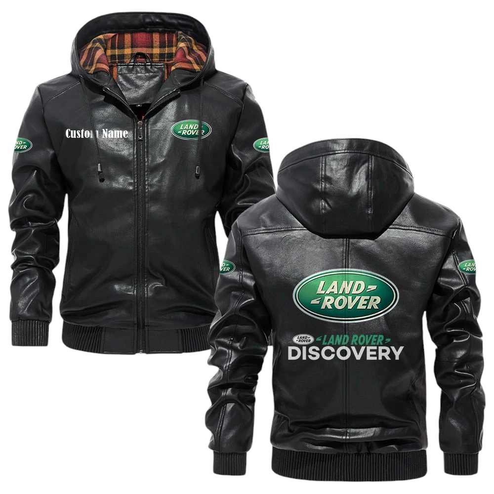 Land Rover Discovery Exclusive Logo Hooded Jacket PU Leather x Durable Windproof Warm Soft Checkered Lining, Custom Name HG010425Y47JHLCT2LAR Land Rover Discovery Exclusive Logo Hooded Jacket PU Leather x Durable Windproof Warm Soft Checkered Lining, Custom Name HG010425Y47JHLCT2LAR
