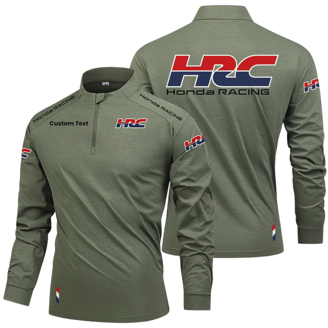 HRC Honda Racing Long Sleeve Shirt, Stand Collar Quarter Zip-up Custom Name HIDI040425Y49LMT05HRC HRC Honda Racing Long Sleeve Shirt, Stand Collar Quarter Zip-up Custom Name HIDI040425Y49LMT05HRC