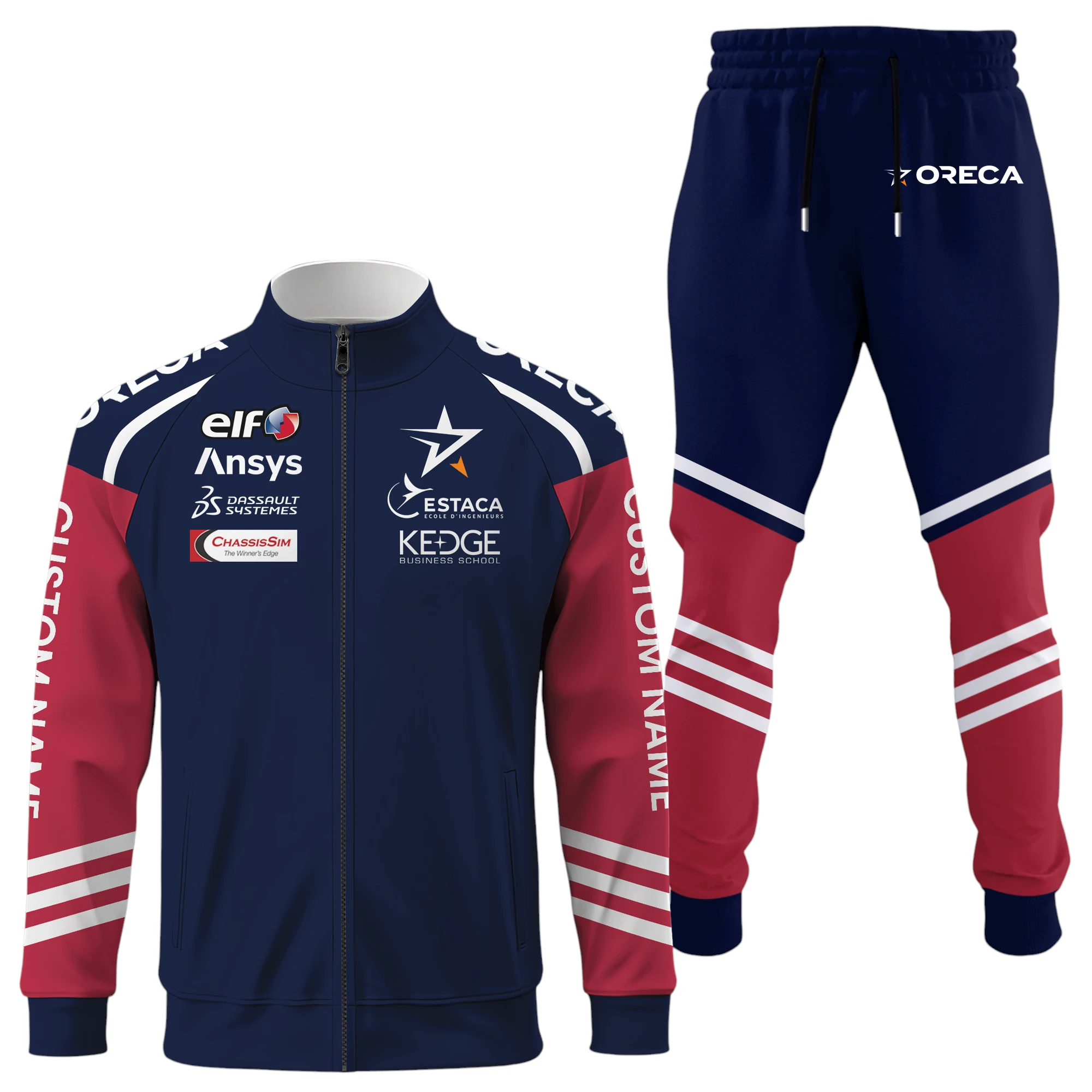 Oreca Racing Team Long Sleeve Shirt Full Zip x Long Pants Set All Over Print, Sports Style Custom Name HIDI030425Y53S16JKORT Oreca Racing Team Long Sleeve Shirt Full Zip x Long Pants Set All Over Print, Sports Style Custom Name HIDI030425Y53S16JKORT