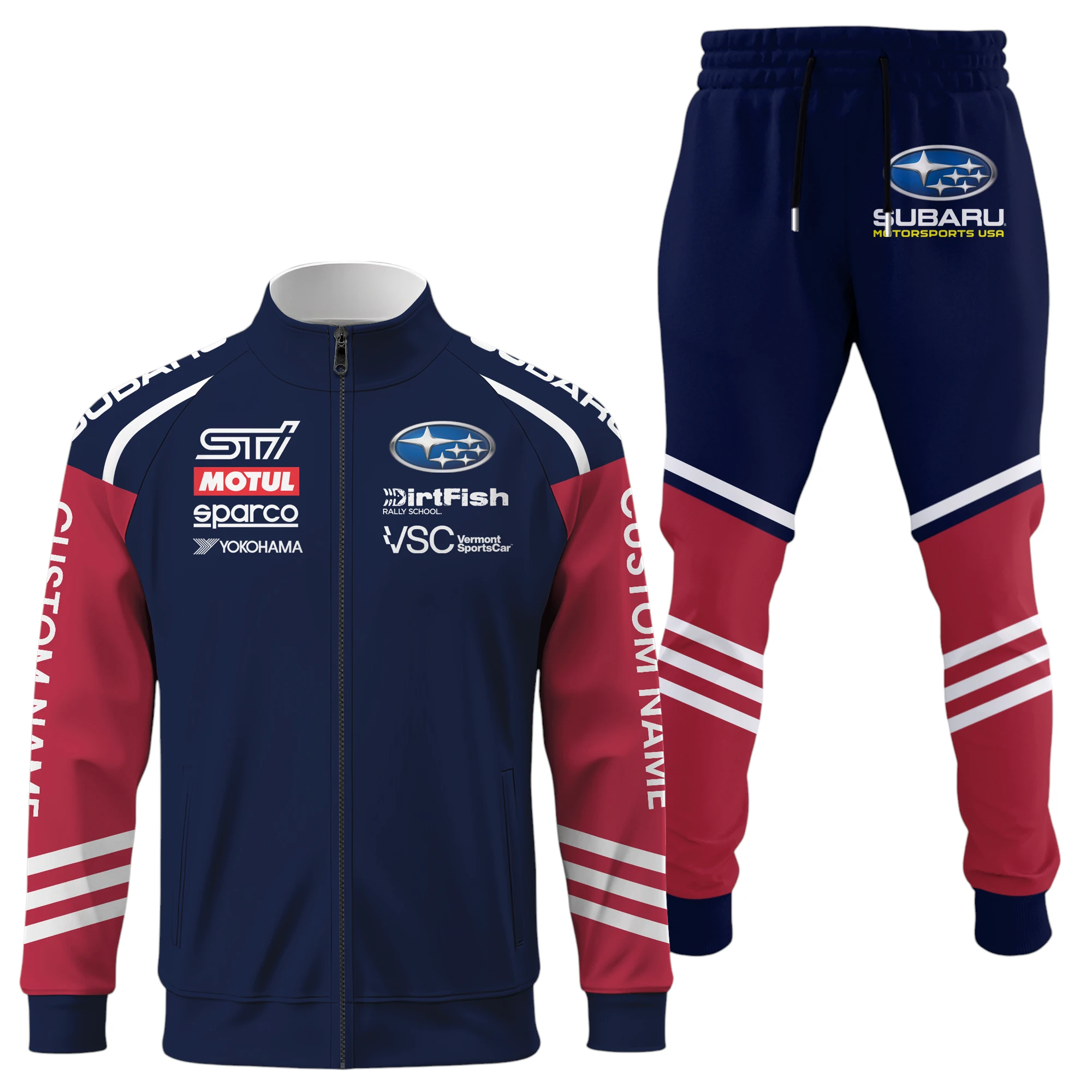 Subaru Motorsports USA Racing Long Sleeve Shirt Full Zip x Long Pants Set All Over Print, Sports Style Custom Name HIDI030425Y53S16JKSUM Subaru Motorsports USA Racing Long Sleeve Shirt Full Zip x Long Pants Set All Over Print, Sports Style Custom Name HIDI030425Y53S16JKSUM