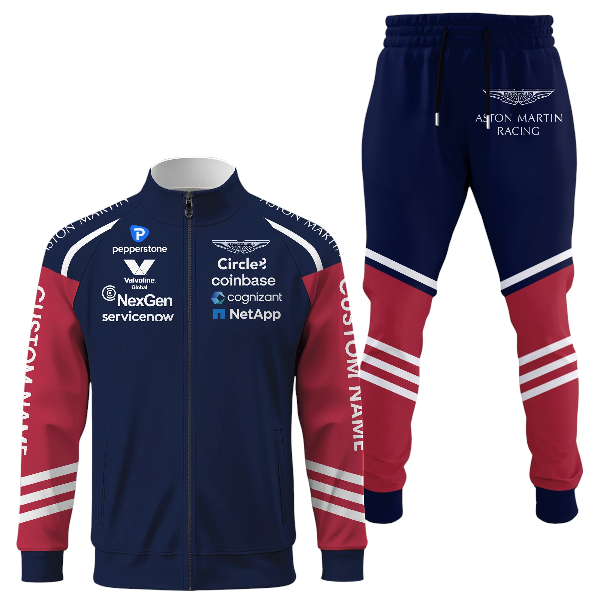 Aston Martin Racing Long Sleeve Shirt Full Zip x Long Pants Set All Over Print, Sports Style Custom Name HIDI010425Y53S16JKAMR Aston Martin Racing Long Sleeve Shirt Full Zip x Long Pants Set All Over Print, Sports Style Custom Name HIDI010425Y53S16JKAMR