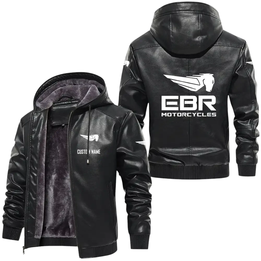 Erik Buell Racing PU Leather Hooded Jacket, Mens Durable Windproof Keep Warm Soft Velvet Lined Jacket, Custom Name HG030325Y24LJH1EBR Erik Buell Racing PU Leather Hooded Jacket, Mens Durable Windproof Keep Warm Soft Velvet Lined Jacket, Custom Name HG030325Y24LJH1EBR