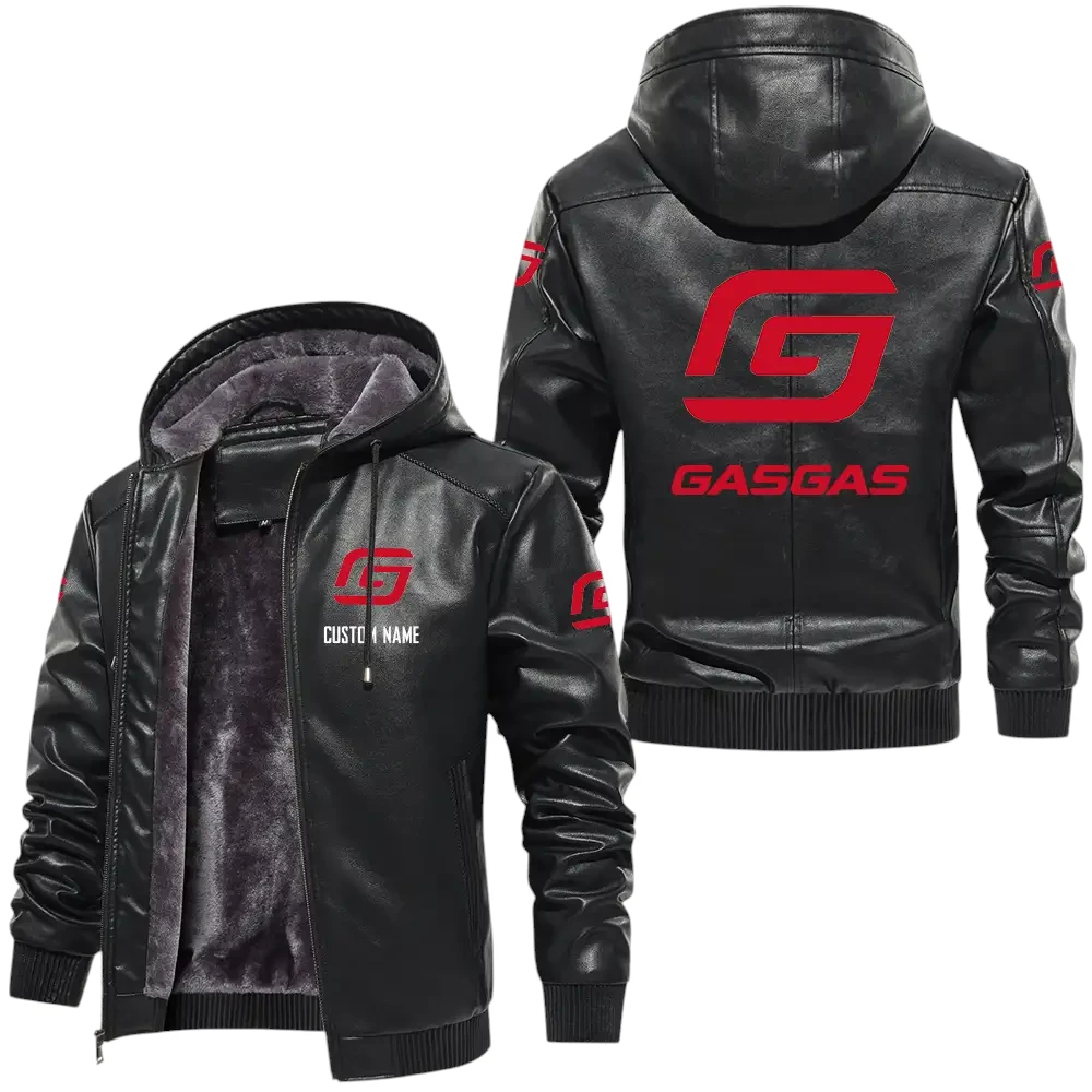 Gas Gas PU Leather Hooded Jacket, Mens Durable Windproof Keep Warm Soft Velvet Lined Jacket, Custom Name HG030325Y24LJH1GAS Gas Gas PU Leather Hooded Jacket, Mens Durable Windproof Keep Warm Soft Velvet Lined Jacket, Custom Name HG030325Y24LJH1GAS
