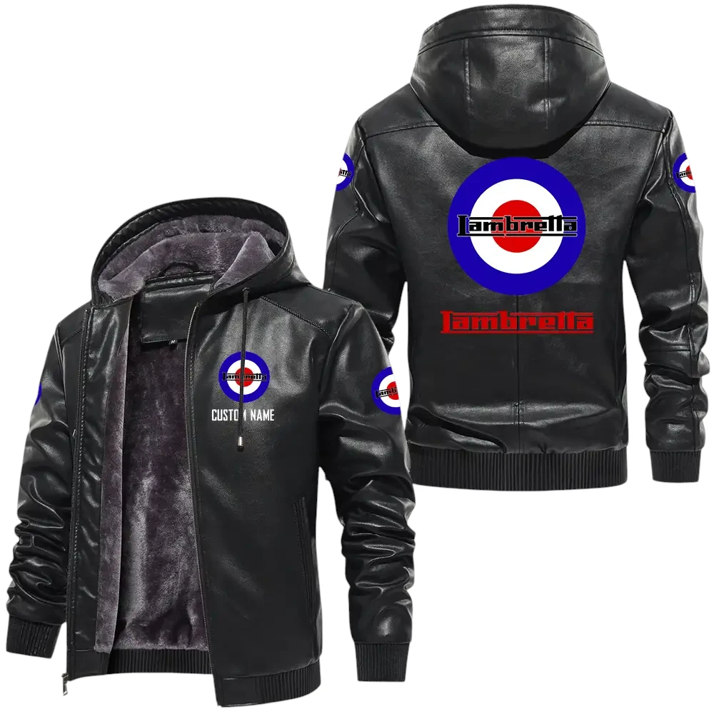 Lambretta PU Leather Hooded Jacket, Mens Durable Windproof Keep Warm Soft Velvet Lined Jacket, Custom Name HG040325Y24LJH1LAT Lambretta PU Leather Hooded Jacket, Mens Durable Windproof Keep Warm Soft Velvet Lined Jacket, Custom Name HG040325Y24LJH1LAT