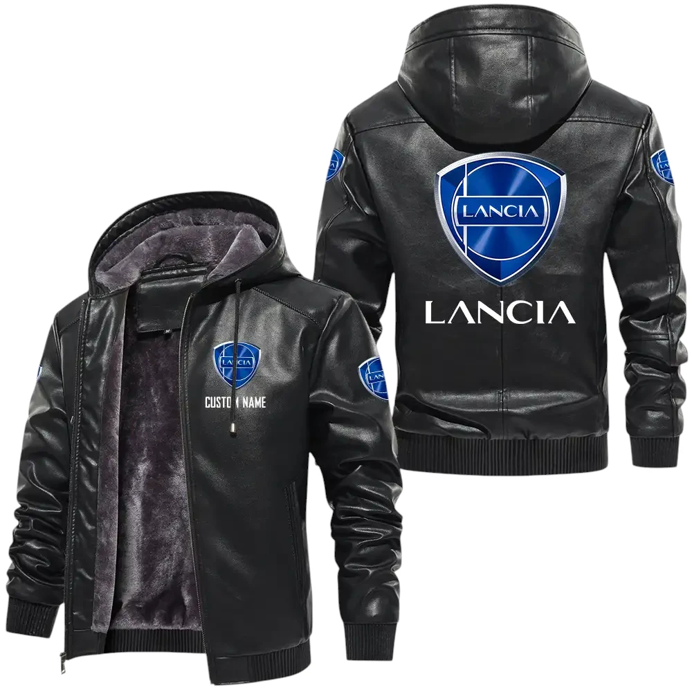 Lancia PU Leather Hooded Jacket, Mens Durable Windproof Keep Warm Soft Velvet Lined Jacket, Custom Name HG040325Y24LJH1LAN Lancia PU Leather Hooded Jacket, Mens Durable Windproof Keep Warm Soft Velvet Lined Jacket, Custom Name HG040325Y24LJH1LAN