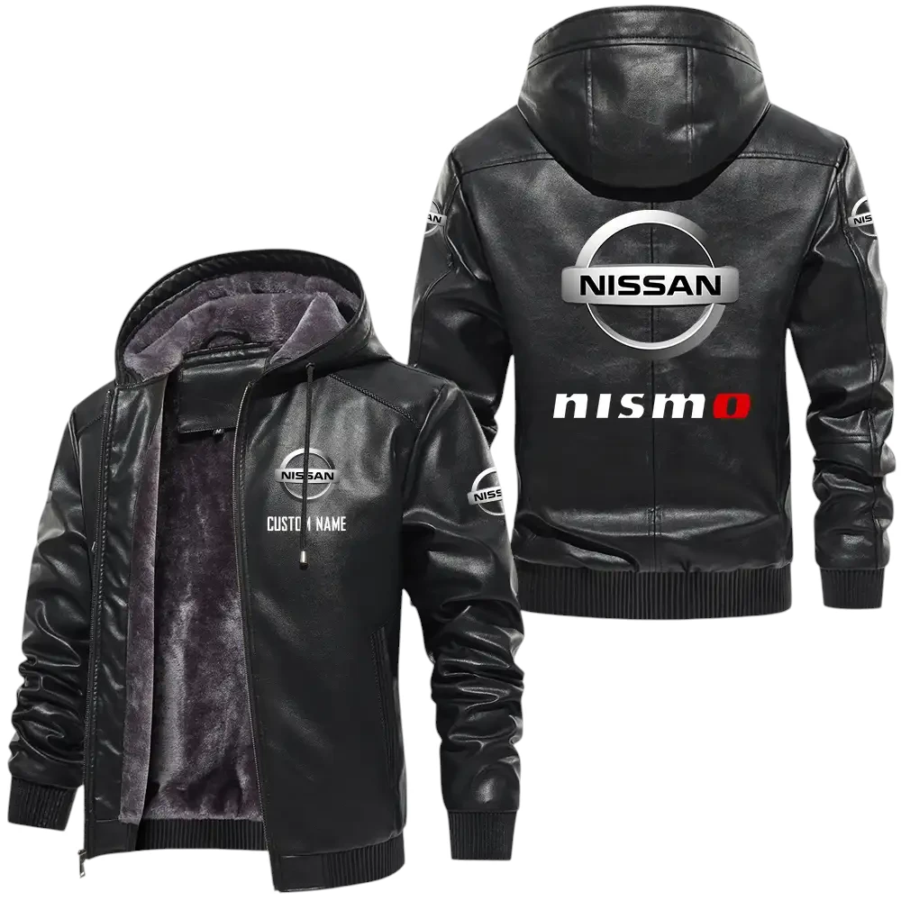 Nissan Nismo PU Leather Hooded Jacket, Mens Durable Windproof Keep Warm Soft Velvet Lined Jacket, Custom Name HG050325Y24LJH7NIS Nissan Nismo PU Leather Hooded Jacket, Mens Durable Windproof Keep Warm Soft Velvet Lined Jacket, Custom Name HG050325Y24LJH7NIS