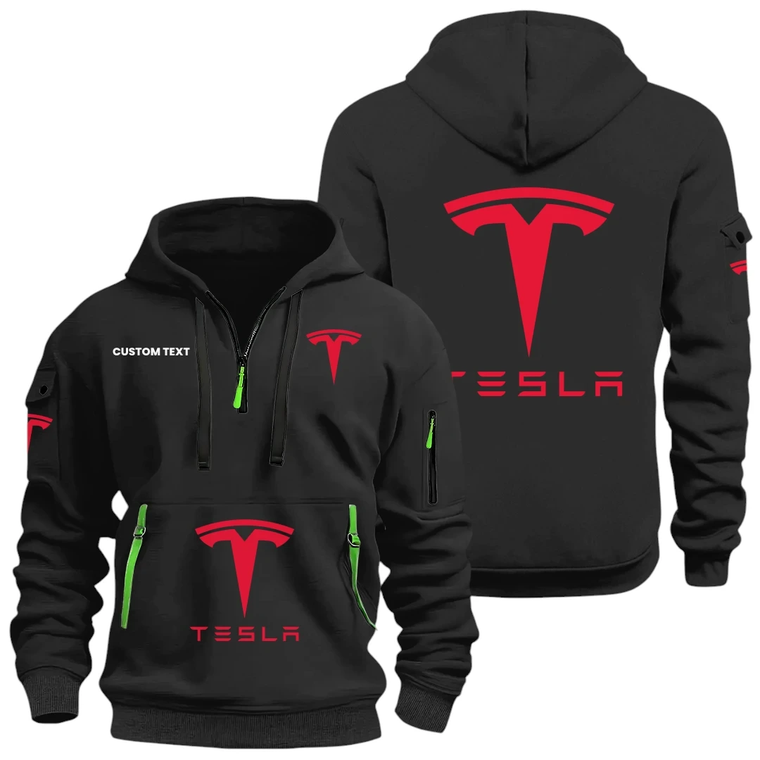 Tesla Half Zip Hoodie Sports Hooded Multi-Pocket Custom Name HIDI040325Y25QZ2HTES Tesla Half Zip Hoodie Sports Hooded Multi-Pocket Custom Name HIDI040325Y25QZ2HTES