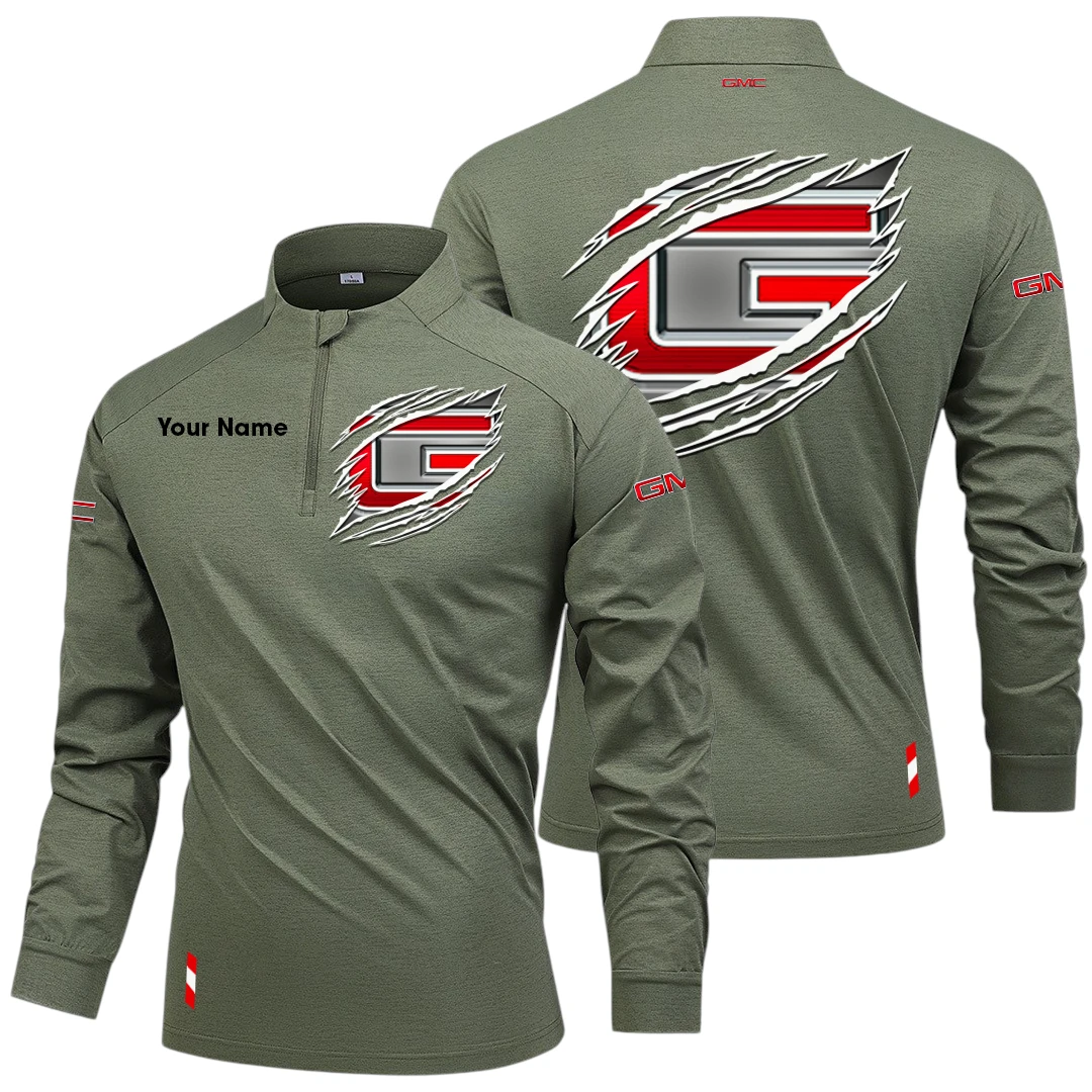 GMC Car Long Sleeve Shirt, Stand Collar Quarter Zip-up Custom Name HIDI120525Y49LMT05GMC GMC Car Long Sleeve Shirt, Stand Collar Quarter Zip-up Custom Name HIDI120525Y49LMT05GMC