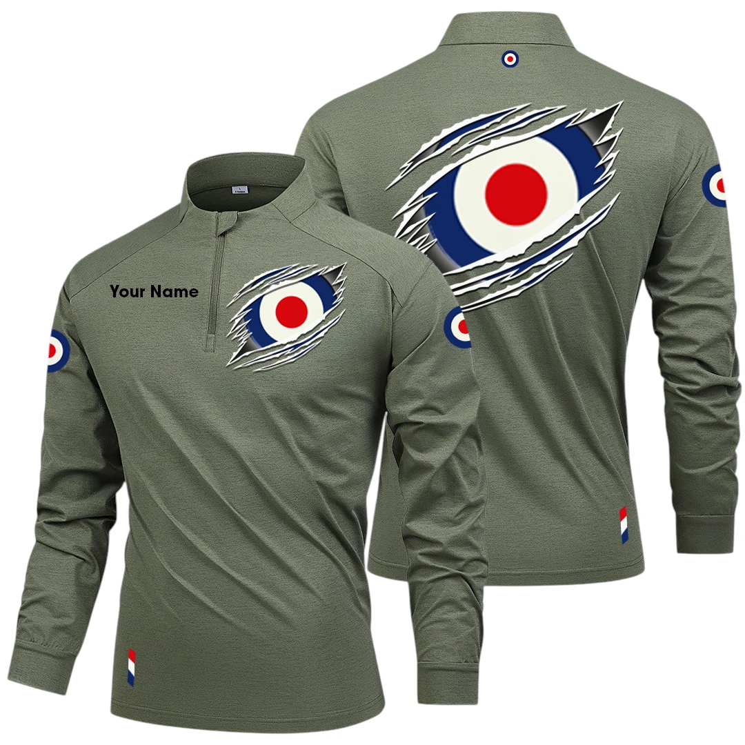 Lambretta Long Sleeve Shirt, Stand Collar Quarter Zip-up Custom Name HIDI130525Y49LMT05LBA Lambretta Long Sleeve Shirt, Stand Collar Quarter Zip-up Custom Name HIDI130525Y49LMT05LBA