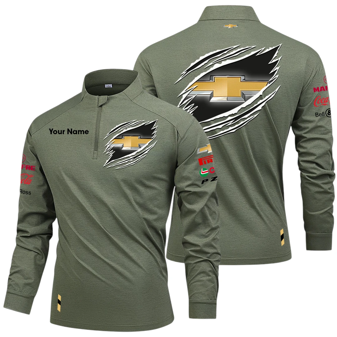 Chevrolet Motorsports Long Sleeve Shirt, Stand Collar Quarter Zip-up Custom Name HIDI150525Y49LMT05CHR2 Chevrolet Motorsports Long Sleeve Shirt, Stand Collar Quarter Zip-up Custom Name HIDI150525Y49LMT05CHR2