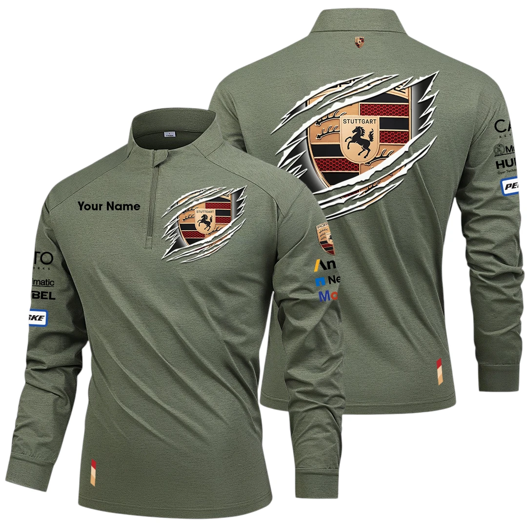 Porsche Motorsport Racing Long Sleeve Shirt, Stand Collar Quarter Zip-up Custom Name HIDI150525Y49LMT05POM2 Porsche Motorsport Racing Long Sleeve Shirt, Stand Collar Quarter Zip-up Custom Name HIDI150525Y49LMT05POM2