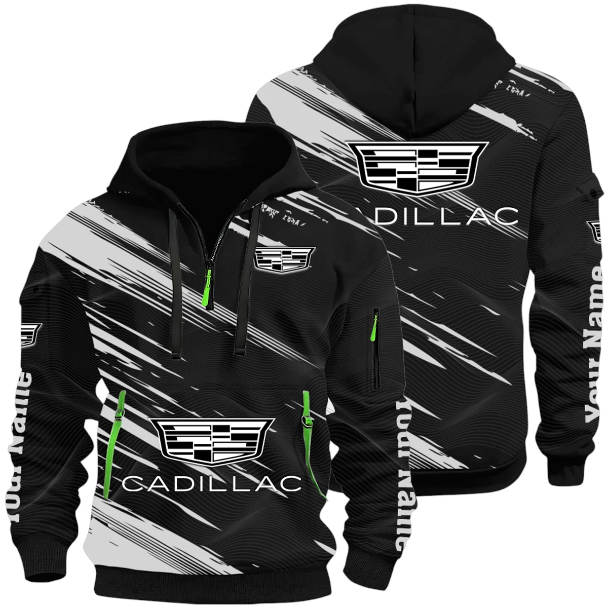 Cadillac Half Zip Hoodie All Over Prints, Multi-Pockets Custom Name HIHI060625Y26QZ3HCAD Cadillac Half Zip Hoodie All Over Prints, Multi-Pockets Custom Name HIHI060625Y26QZ3HCAD