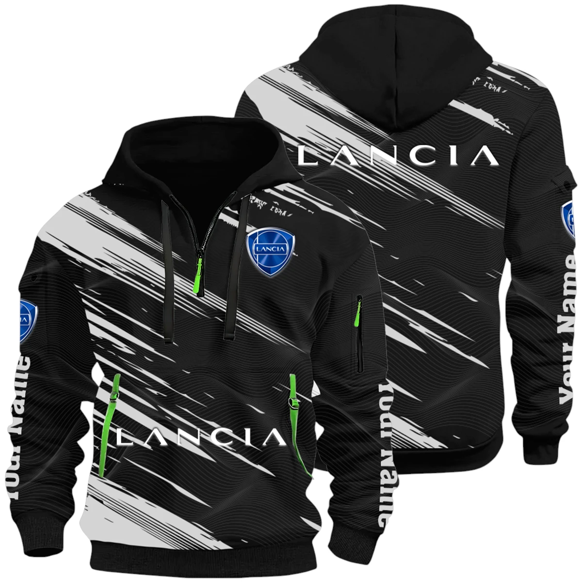 Lancia Half Zip Hoodie All Over Prints, Multi-Pockets Custom Name HIHI070625Y26QZ3HLAN Lancia Half Zip Hoodie All Over Prints, Multi-Pockets Custom Name HIHI070625Y26QZ3HLAN