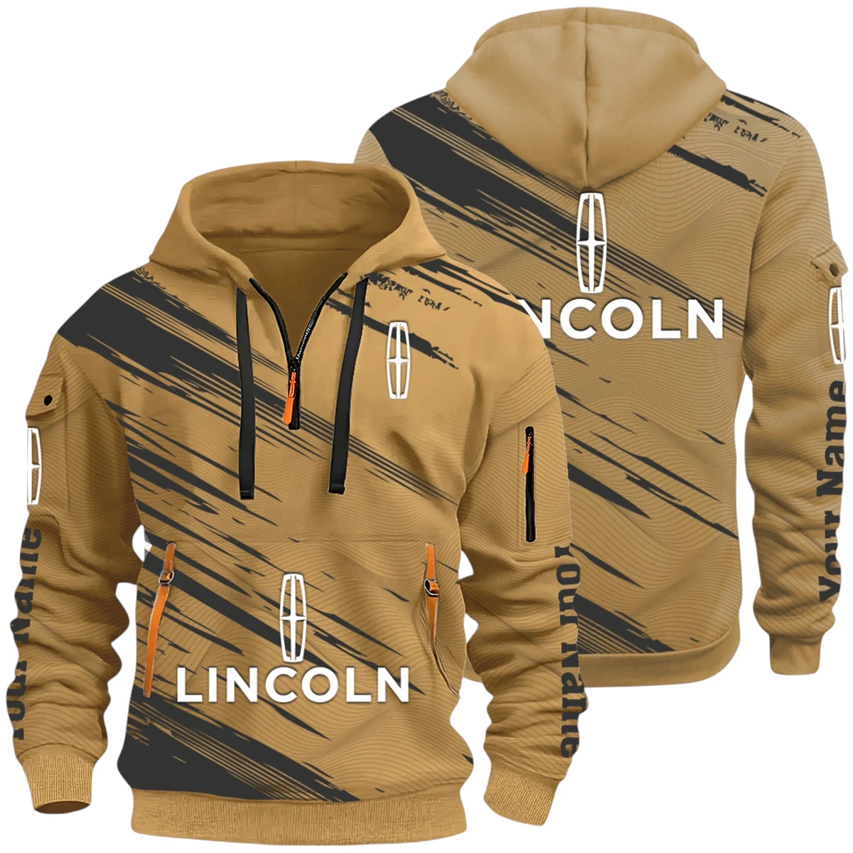 Lincoln Half Zip Hoodie All Over Prints, Multi-Pockets Custom Your Name HIHI100625Y26QZ3HLIN Lincoln Half Zip Hoodie All Over Prints, Multi-Pockets Custom Your Name HIHI100625Y26QZ3HLIN