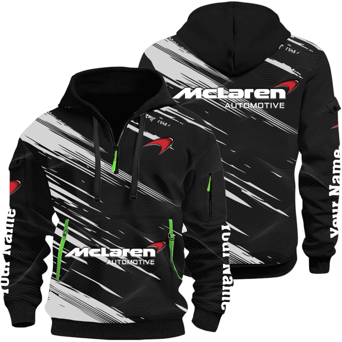 McLaren Half Zip Hoodie All Over Prints, Multi-Pockets Custom Name HIHI110625Y26QZ3HMCL McLaren Half Zip Hoodie All Over Prints, Multi-Pockets Custom Name HIHI110625Y26QZ3HMCL