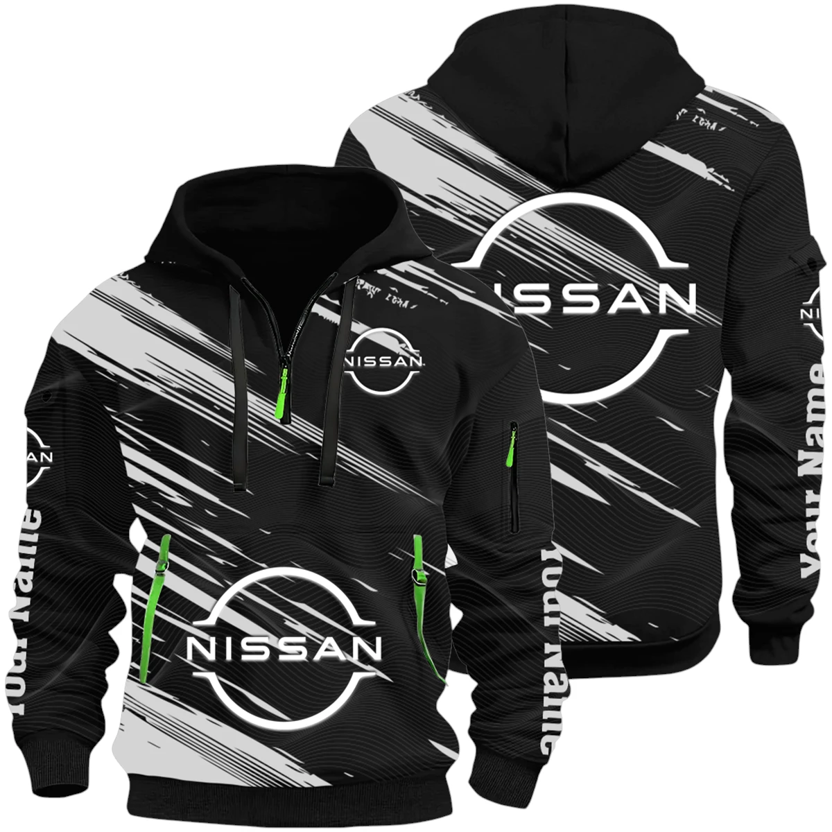 Nissan Half Zip Hoodie All Over Prints, Multi-Pockets Custom Name HIHI130625Y26QZ3HNIS Nissan Half Zip Hoodie All Over Prints, Multi-Pockets Custom Name HIHI130625Y26QZ3HNIS