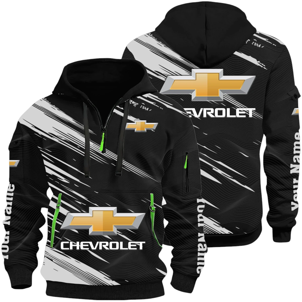 Chevrolet Half Zip Hoodie All Over Prints, Multi-Pockets Custom Name HIHI190625Y26QZ3HCRL Chevrolet Half Zip Hoodie All Over Prints, Multi-Pockets Custom Name HIHI190625Y26QZ3HCRL