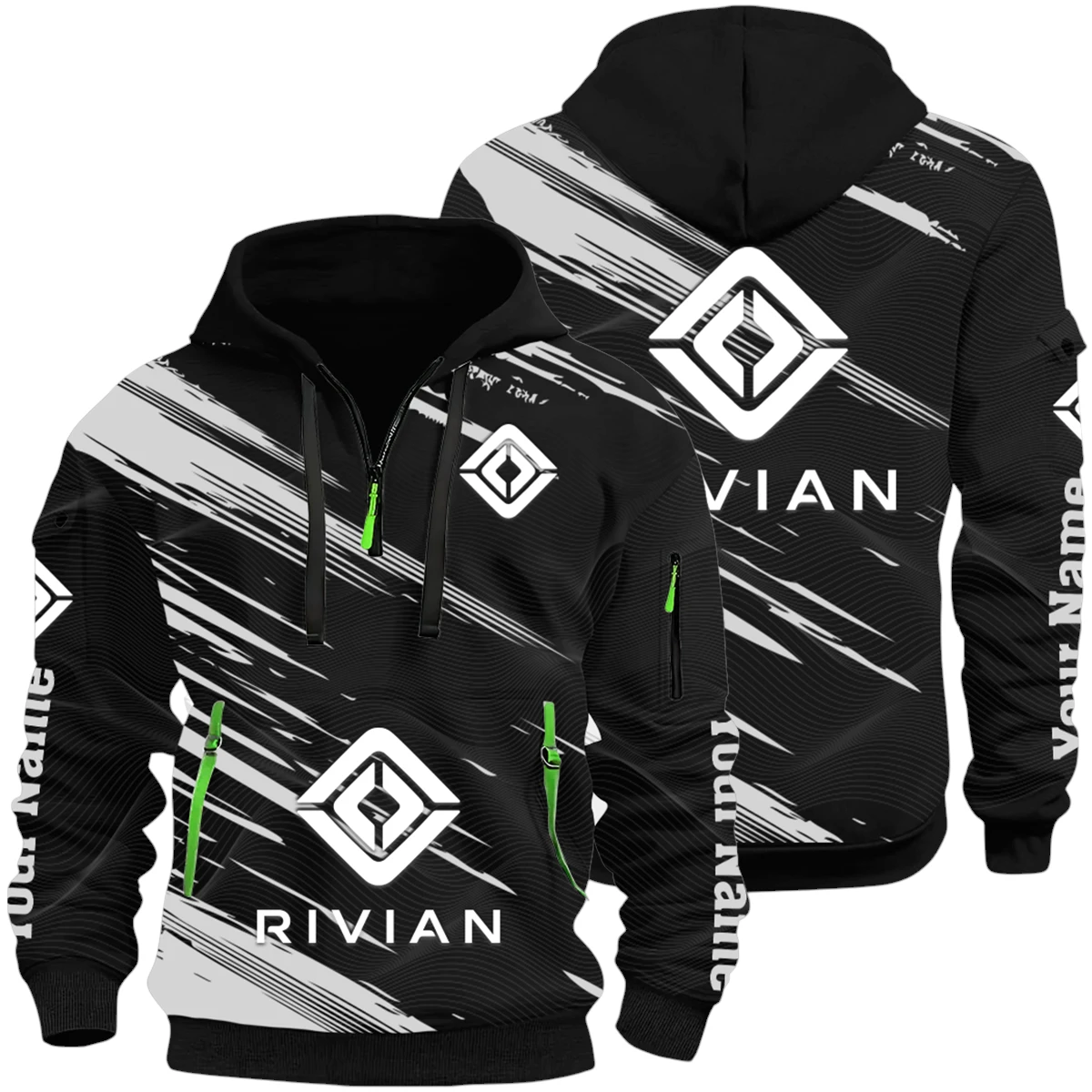 Rivian Automotive Half Zip Hoodie All Over Prints, Multi-Pockets Custom Name HIHI190625Y26QZ3HRVA Rivian Automotive Half Zip Hoodie All Over Prints, Multi-Pockets Custom Name HIHI190625Y26QZ3HRVA