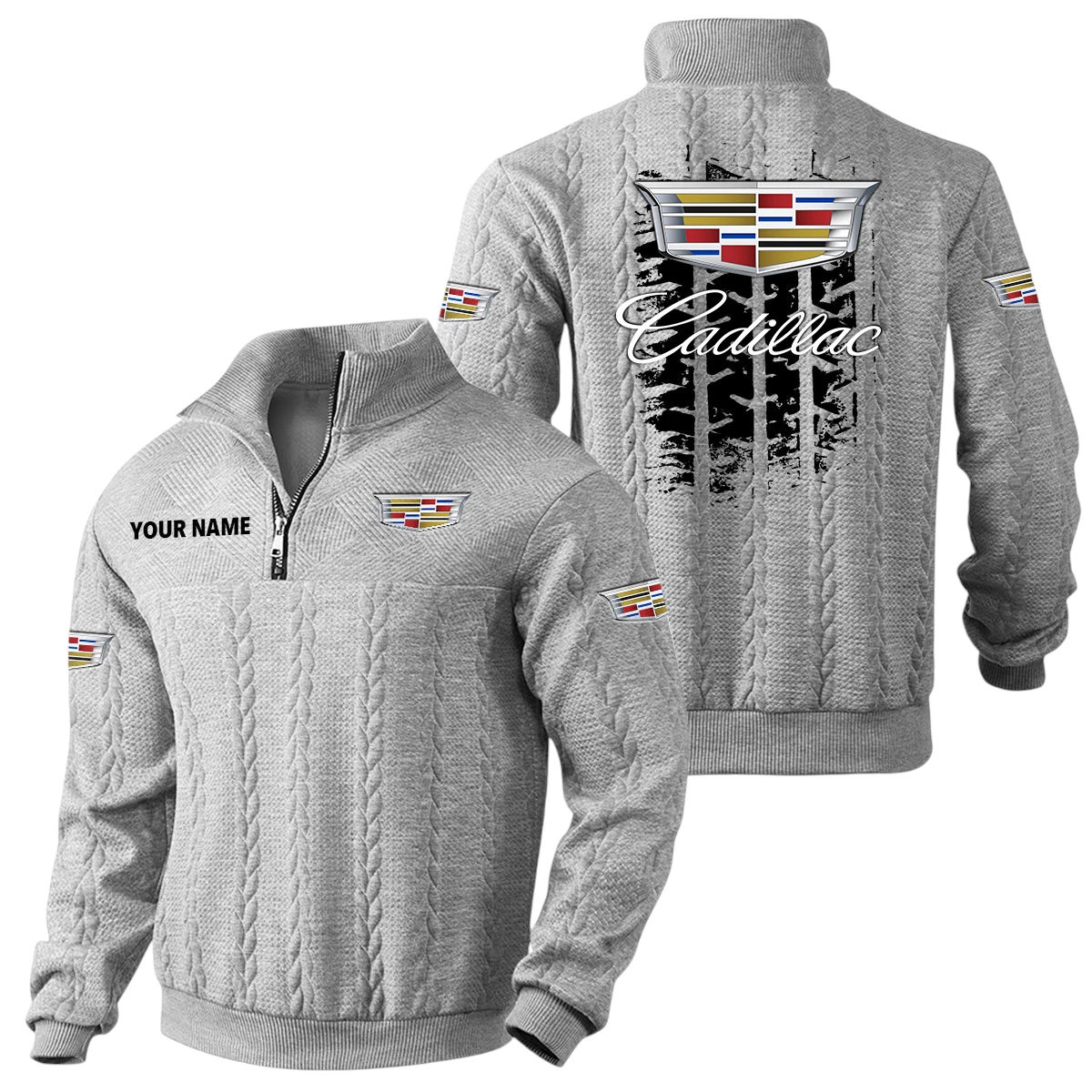 Cadillac Quarter Zip Sweatshirt Stand Collar Gift For Fan Custom Name Cadillac Quarter Zip Sweatshirt Stand Collar Gift For Fan Custom Name