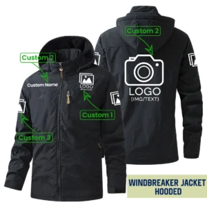 Hydro Enterprises Windbreaker Jacket Hooded Fleece Lining Custom Name and Logo