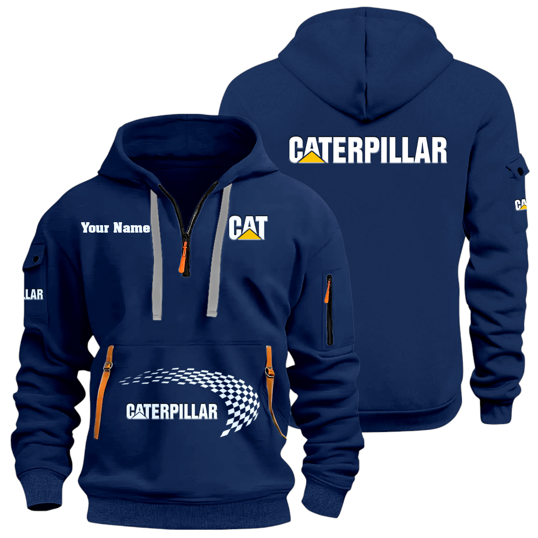 Caterpillar Half Zip Hoodie Sports Hooded Multi-Pockets Custom Name Caterpillar Half Zip Hoodie Sports Hooded Multi-Pockets Custom Name
