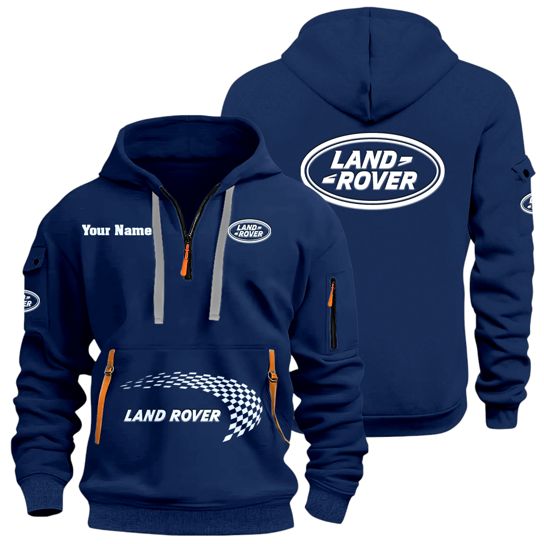 Land Rover Half Zip Hoodie Sports Hooded Multi-Pockets Custom Name Land Rover Half Zip Hoodie Sports Hooded Multi-Pockets Custom Name
