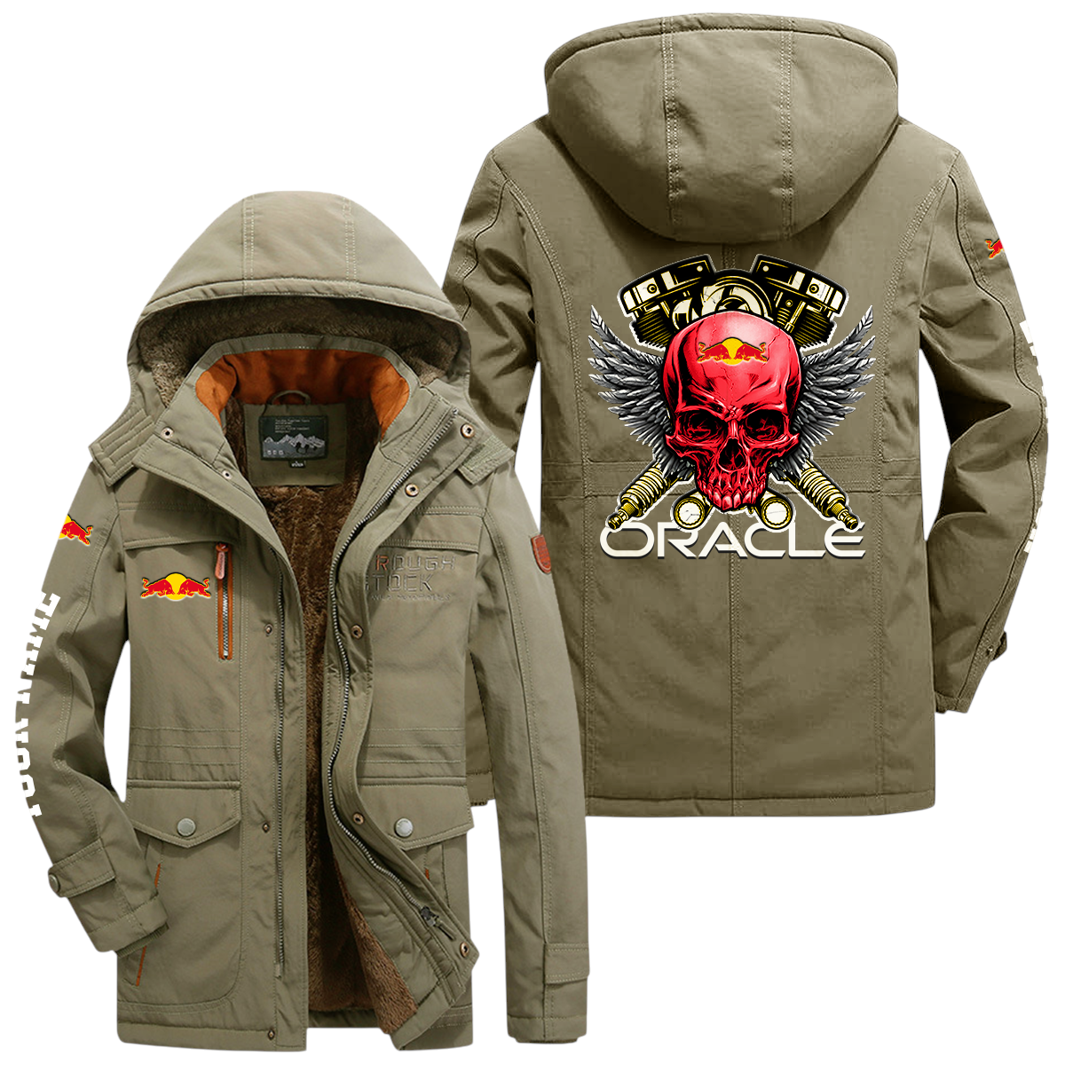 Oracle Red Bull Racing Windproof Jacket Heavy Duty Fleece Lined Hooded Coat Custom Your Name Oracle Red Bull Racing Windproof Jacket Heavy Duty Fleece Lined Hooded Coat Custom Your Name