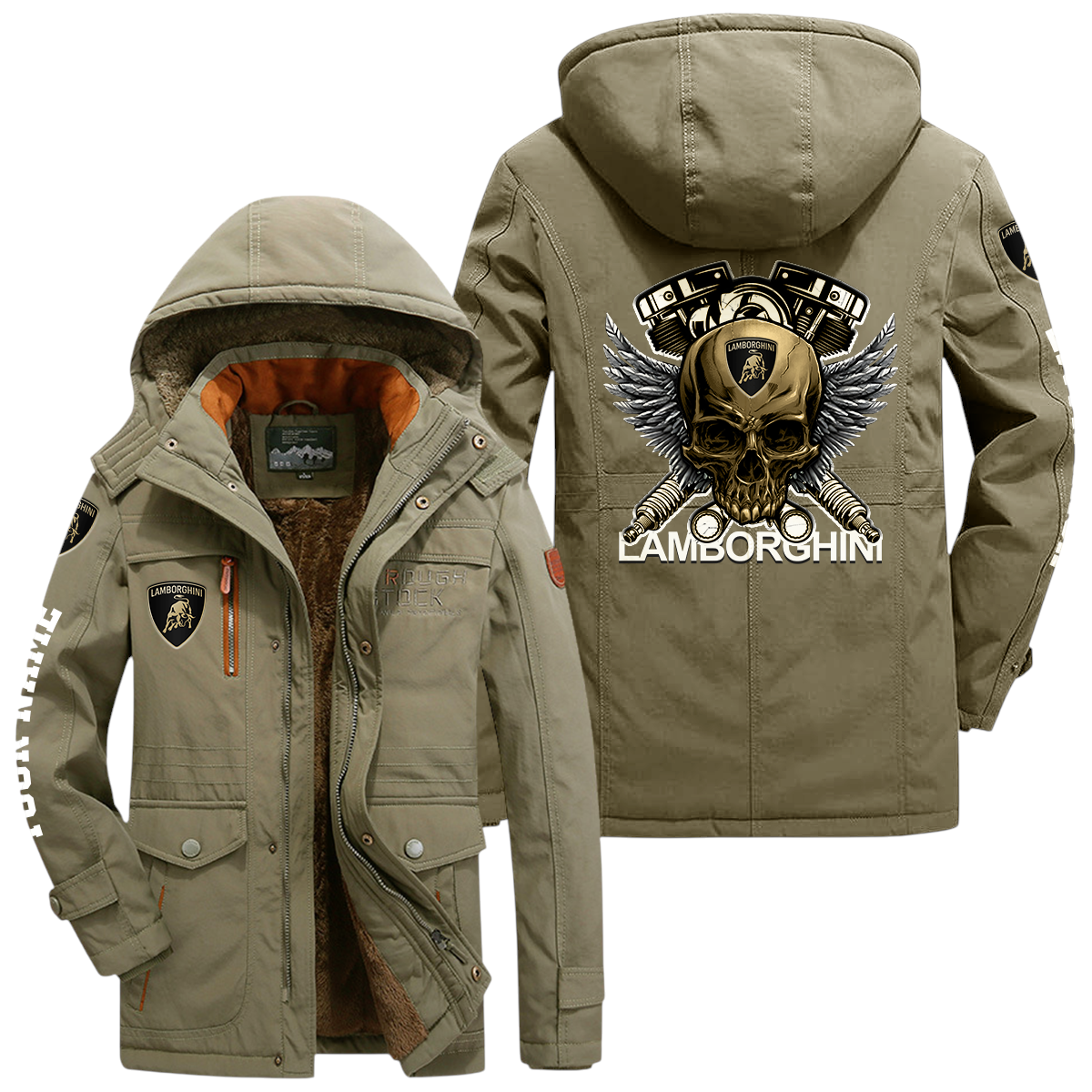 Lamborghini Windproof Jacket Heavy Duty Fleece Lined Hooded Coat Custom Your Name Lamborghini Windproof Jacket Heavy Duty Fleece Lined Hooded Coat Custom Your Name