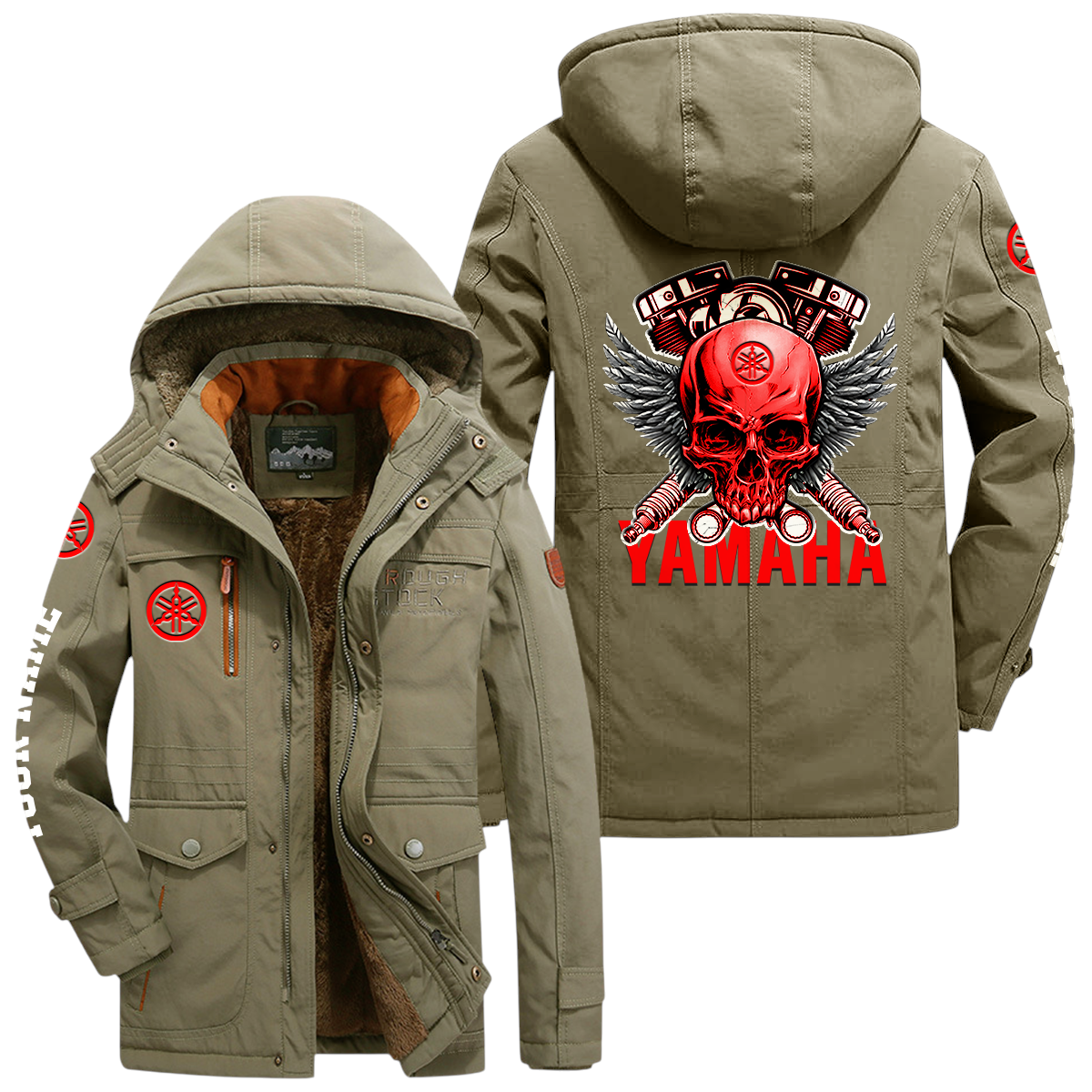 Yamaha Windproof Jacket Heavy Duty Fleece Lined Hooded Coat Custom Your Name Yamaha Windproof Jacket Heavy Duty Fleece Lined Hooded Coat Custom Your Name